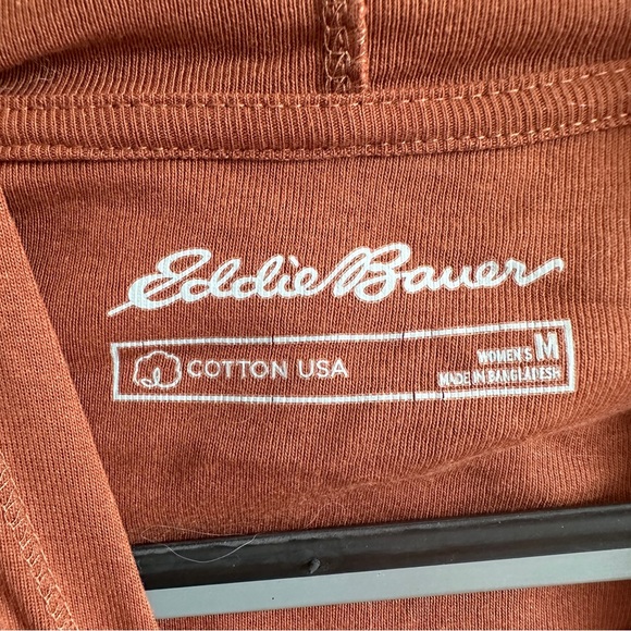 Eddie Bauer Terracotta Cotton Hooded Long Sleeve Striped Shirt Medium - Picture 4 of 11